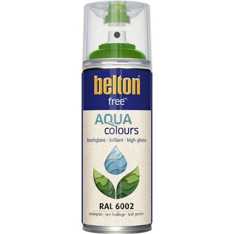 belton free Lackspray AQUAcolours 400 ml laubgrün hochglanz Wasserlack (1/2)