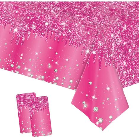 2x nappe lavable 137x274cm, imprimé paillettes, hydrofuge