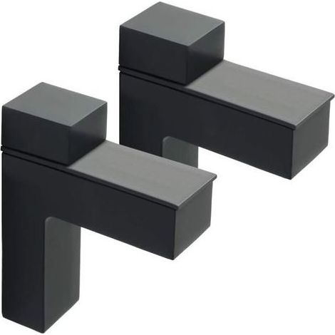 2 Pièces Support de Tablette en Verre Réglable, Support Étagère Murale en Alliage de Zinc, Pince Verre pour Étagère en Bois/Verre de 3 à 35 mm Épaisseur, Noir Mat (1/5)