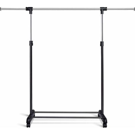 Penderie à Vetement à Roulettes-Portant à Vetements en Acier Robuste Surface Chromée Largeur et Hauteur Reglable (1/5)