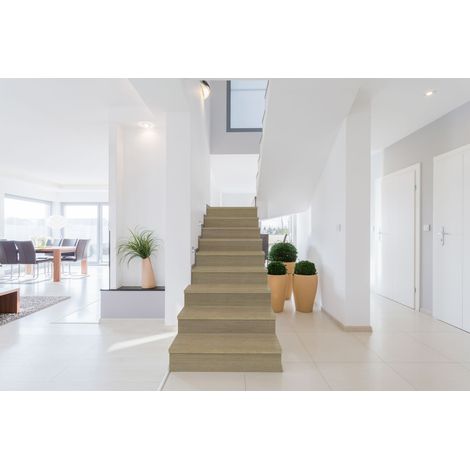 Contremarche adhésive en PVC imitation bois – Dimensions L. 100 x l. 17 cm – Auto-adhésive pour surfaces lisses – Décoration escalier – CPM
