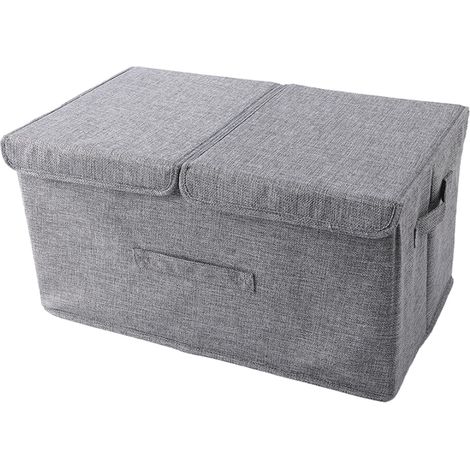 Boîte De Rangement Avec Couvercle Et Poignées - Boîte Pliable En Polyester Et Plaque PP - Pour Chambre À Coucher Bureau Placard - 36 X 25 X 16 Cm - 1 Pièce (1/5)