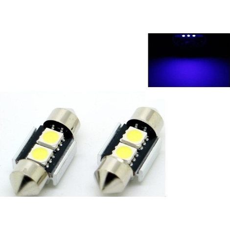 Diode LED C5W, Canbus, 31 mm, bleue, lot de 2. (1/5)