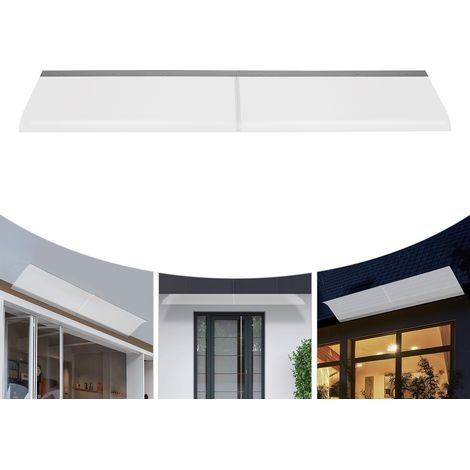 Vordach aus Polycarbonat für Eingangstüren, transparentes gewölbtes Vordach, Türvordach, UV-beständiges Vordach für Eingangstüren, Vordach mit einer Neigung von 3,5 mm, 200 x 40 cm (1/5)