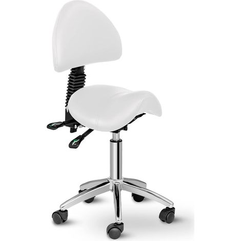 Silla cosm茅tica Berlin tipo silla de montar con respaldo giratorio ajustable - blanca (1/4)