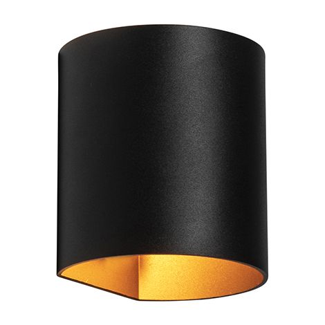 QAZQA Appliques sabbio - Moderno - Alluminio - Oro/Ottone/Nero - Cilindro G9 Max. 1 x 2.5 Watt