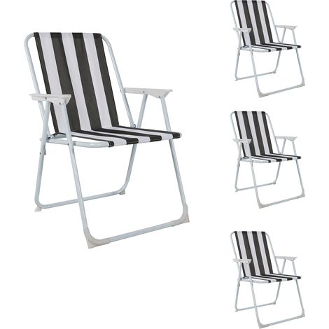 4 Stück Campingstuhl Anthrazit/Weiß gestreift-MPO2600SA-4 (1/2)