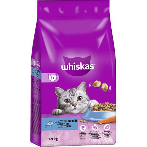 Whiskas Trockenfutter Adult 1+ mit Thunfisch 1,9 kg (1/3)