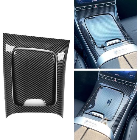 (Video verfügbar) 2-teiliger Mittelkonsolen-Zieraufkleber in Carbonfaser-Optik für Mercedes-Benz C-Klasse W206/S206 2021-2023 (ZST-298AB) (1/5)