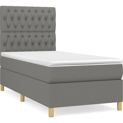 Maison Exclusive - Boxspringbett mit Matratze Dunkelgrau 90x190 c