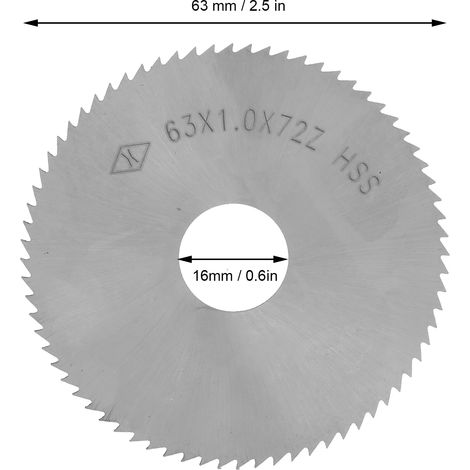 HSS-Scheibenfräseinsatz, 63 x 1 x 16 mm, 72 Zähne (1/5)