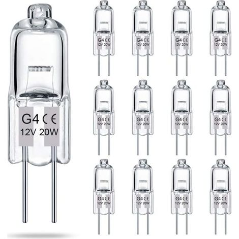 14 Pack G4 Clear 2-Pin Halogen Bulbs, 12V, 20W, JC T3 Bi-Pin Base, Dimmable, Warm White 2700K, for Under Cabinet Lighting, Chandeliers and Landscape Lighting.