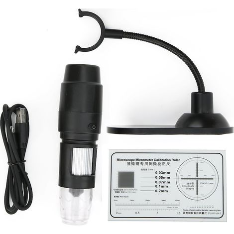 Microscope numérique portable 1000X avec connexion WiFi, éclairage LED, corps métallique, observation générale