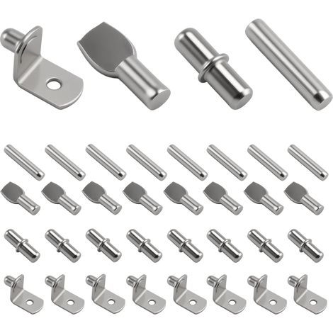 130 Pcs 4 Styles 5mm, 6mm Shelf Support Pegs, Metal Shelf Support Pins, for Kitchen Cabinets, Bookcases, and Furniture (1/5)