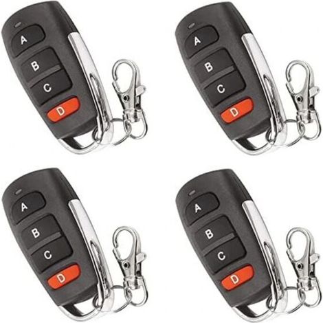 4Pcs Universal Garage Door Remote Control Duplicator, Gate Remote Control, Remote Control Key Fob, Replacement Garage Door