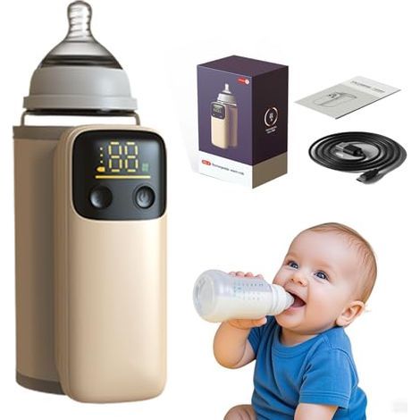 Chauffe-biberon portable, idéal pour les voyages, contrôle précis de la température et écran LCD, longue autonomie pour un maintien au chaud constant pendant 5 à 8 heures, charge rapide (1/5)