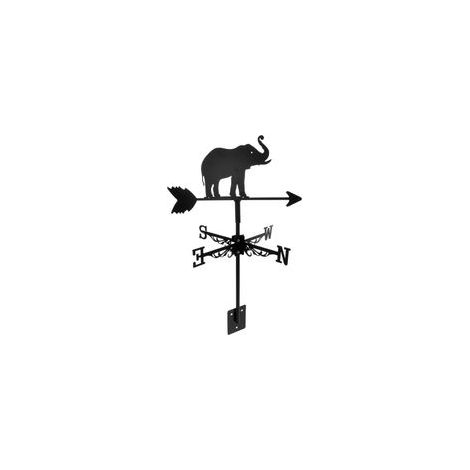 conjunto de girouettes éléphants en métal forgé pour jardin, toit, girouette de jardin, girouette pour extérieur, solaire, pétrole, girouette, manche à air, noir