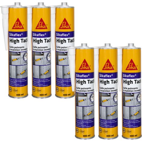 Lot de 6 mastic-colle à prise rapide - SIKA Sikaflex High Tack - Blanc - 300ml