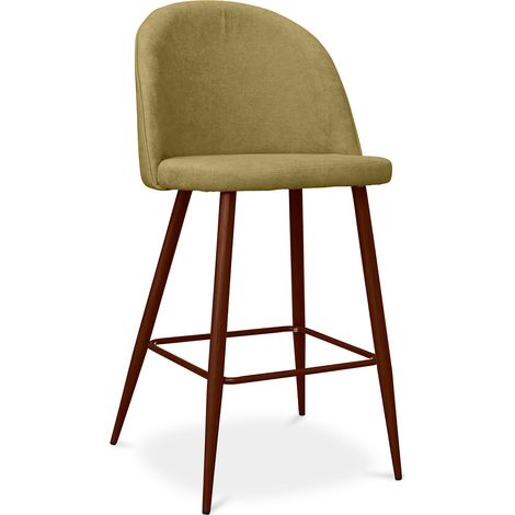 Sgabello imbottito in tessuto - Design scandinavo - 66cm- Evelyne Giallo Chiaro