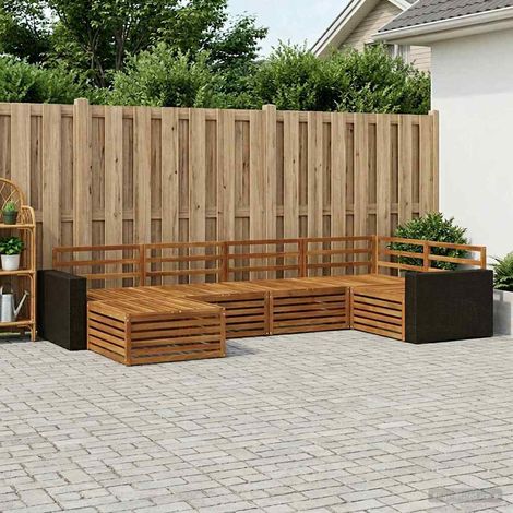 vidaXL Outdoor-Sofagarnitur 6 pcs Natur (1/5)