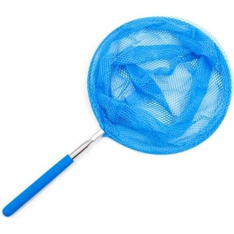 Rete skimmer a foglia tonda, guadino piscina di superficie, manutenzione piscina, asta telescopica 86x20cm (1/4)