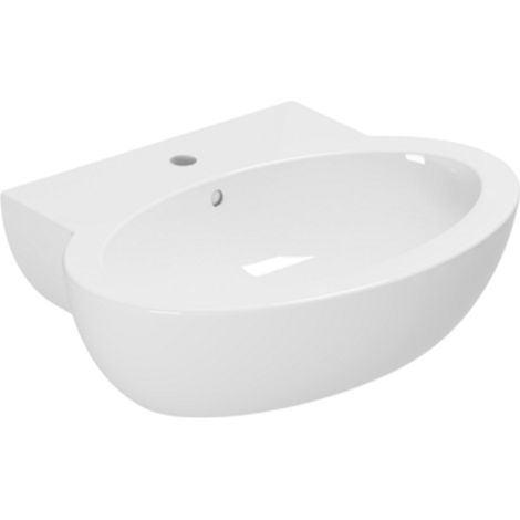 Lavabo Comoda sospeso 65x50 monoforo bianco lucido di Ceramica