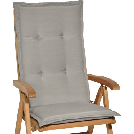 Beautissu – Coussin bain de soleil 120x50x6 cm – Rembourrage 6 cm – Résistant aux UV – Fixation par bandes – Pour chaises à dossier haut