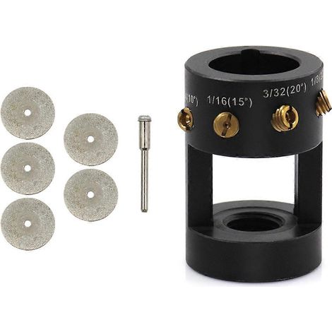 Affûteuse d'électrodes pour soudage TIG avec fente de coupe multi-angles et décalages, trou horizontal (1/4)