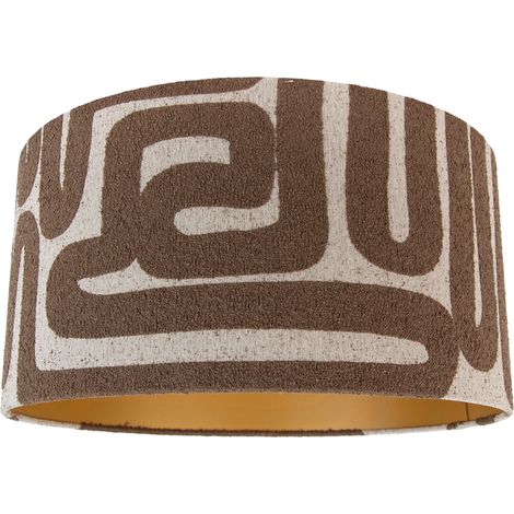 QAZQA Fabric Lampshade Brown with Beige 50/50/25 (1/5)