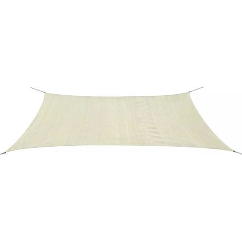 Parasol en PEHD rectangulaire 4 x 6 m Crème (1/4)