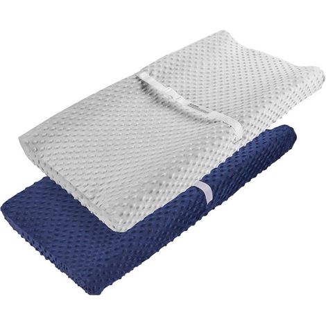 2 Pièces Housses de Matelas à Langer Imperméables, Lavables et Amovibles pour Table à Langer Bébé (1/5)