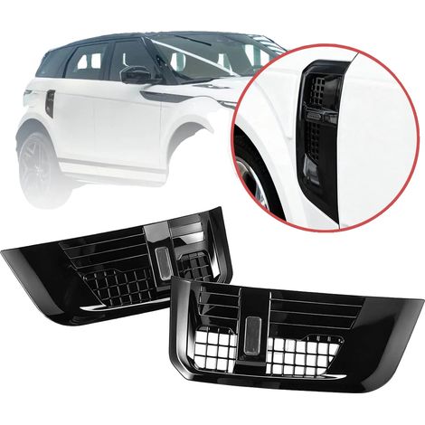 Tapa de entrada de aire, plástico ABS, ajuste personalizado para guardabarros laterales, compatible con Defender 90, 110 (2020+), acabado negro brillante. (1/5)
