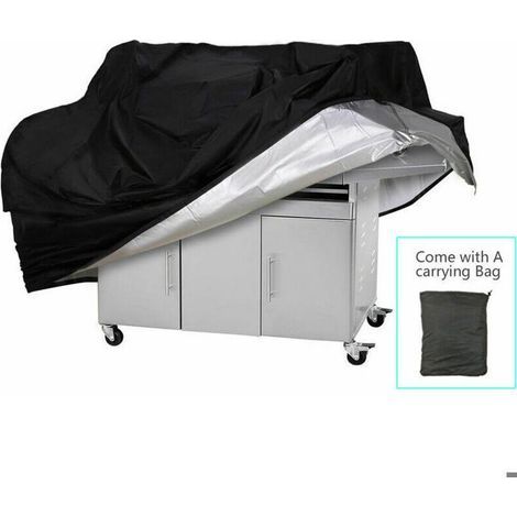 HONORNIC - Waterproof BBQ Grill Cover,UV Resistant Gas Grill Cover,Durable and Convenient,Rip Resistant,Black Barbecue Grill (1/4)