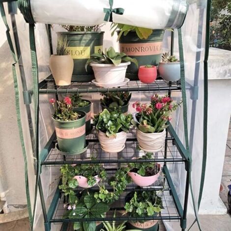 Housse De Serre À En Pvc - Housse De Rechange Pour Mini Serre De Jardin Pour Intérieur Ou Extérieur (Support En Fer Non Inclus)69x49x155cm (1/3)