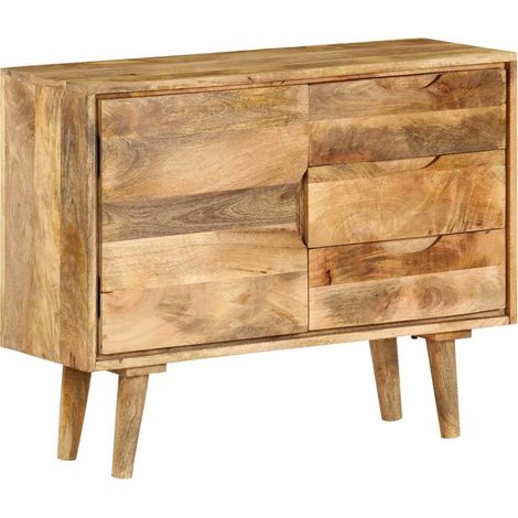 Mobiletto credenza consolle contenitore in legno massello di mango 90 cm 4402095