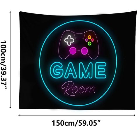 Tapestry - Polyester - 150 x 150 cm - Décoration Murale Chambre Gamer - Pour Chambre à Coucher Salon Bureau - 1 Pièce (1/5)