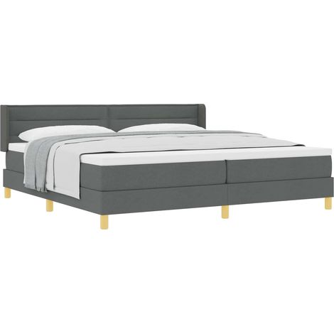 Maison Exclusive - Letto a molle con materasso Grigio scuro 200 x 200 cm Tessuto (1/5)
