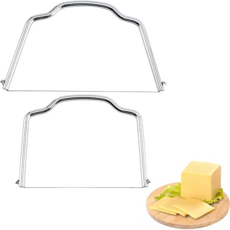 2 pièces Coupe Fromage, Acier Inoxydable, Fil Tranchant Précis, Rangement Mural, Pour Fromage Beurre Bacon