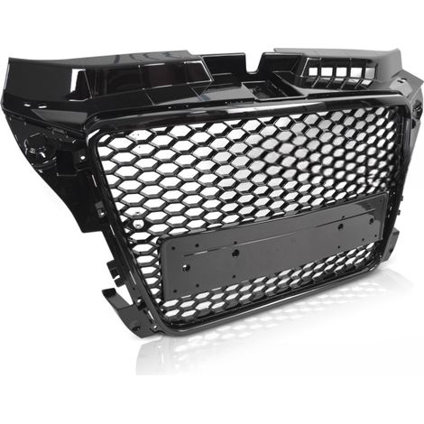 Calandre pour Audi A3 8P de 2008 a 2012 Look Sport Noir Brillant PDC-42225455