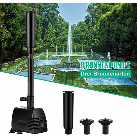 Wasserstrahlpumpe für Springbrunnen, Teich, Teich, Garten 800L/h (16W)