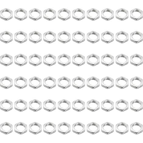 Lot de 60 Écrou Hexagonal M10x1 en Fer Galvanisé, Écrou Plat Fin 3mm à Filetage DIN 13-5, Fixation pour Plomberie, Construction et Assemblages Mécaniques (M10 x 1 x 3mm) (1/5)