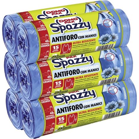 Sacs Neptesse anti-trou avec poignées - Parfumé au bleuet - Maison 40 litres - 90 pièces (1/5)