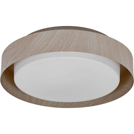 Plafonnier ORBIS MADRID 290mm, couleur bois, culot E27, peut être équipé d'une ampoule connectée, design moderne, boîtier en métal, pour utilisation en intérieur, rond, IP20 (1/5)