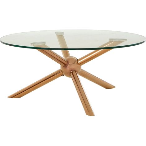Interiors by Premier Versatile Round Rose Gold Coffee Table, Unique Metallic Display Table, Durable And Compact Decorative Table (1/5)