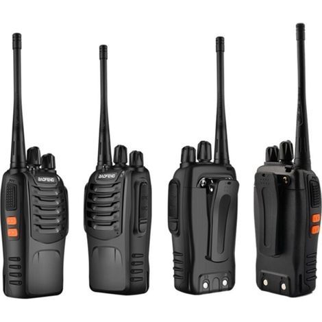 – Talkie-walkie 16 canaux rechargeable 400-480 MHz – Portée jusqu'à 5 km – Autonomie jusqu'à 72 heures – Avec lampe de poche intégrée - BF-888S (1/5)