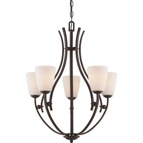Elstead Chantilly - Lampadario a 5 luci multibraccio finitura bronzo palladiano, attacco E27