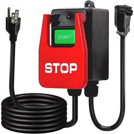 Interrupteur à palette 120 V, 15 A à 120 V, cordon d'alimentation de 1,7 m, grande palette pour outils électriques, compatible avec les scies circulaires (prise américaine). (1/5)