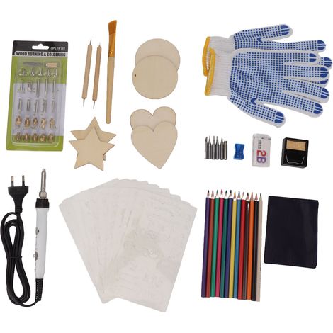 Kit de fer à souder 60 W à chauffage rapide et température réglable, outils de soudage électronique pour le bricolage et la pyrogravure, prise US 100-240 V (1/5)