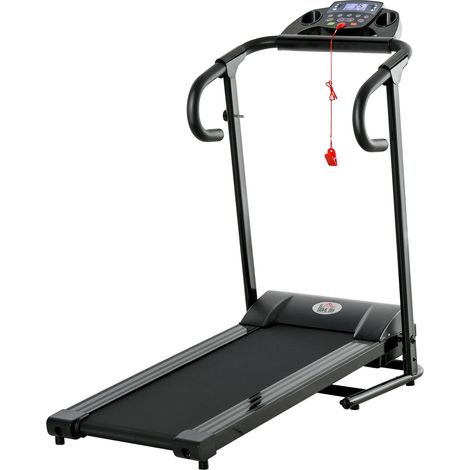 Tapis de course électrique pliable 500 W, vitesse de 0, 8 à 10 km/h, avec écran LCD et support pour téléphone portable, coloris noir