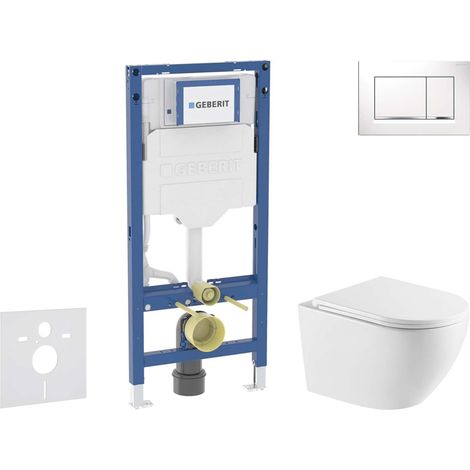 Geberit Duofix - Set de bâti-support, cuvette Oudee et abattant softclose, plaque de déclenchement Sigma20, blanc/chrome SANI11CA31119